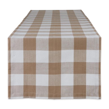 Fastfood 14 x 108 in. Stone Buffalo Check Table Runner FA2568240